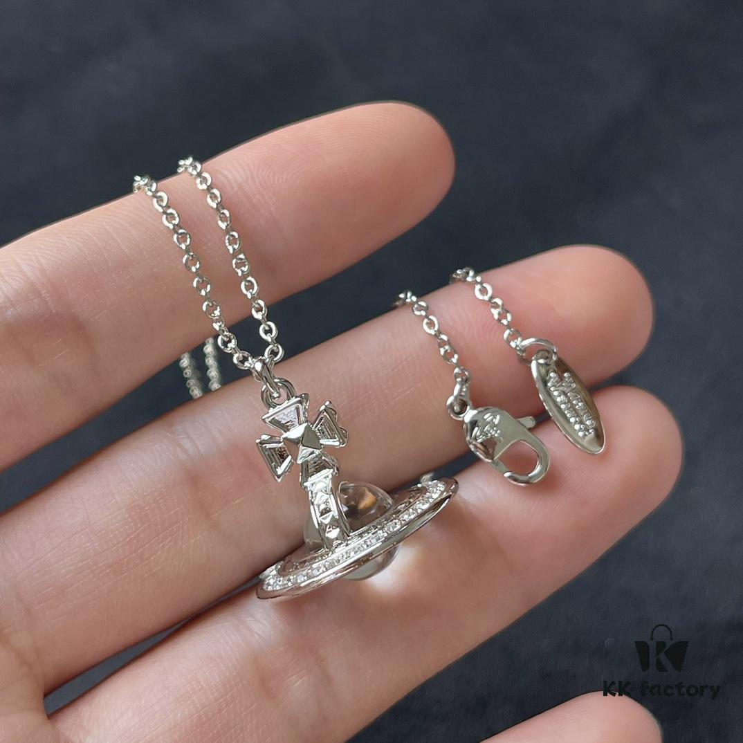 Vivienne Westwood 3D Earth Planet Crystal Necklace