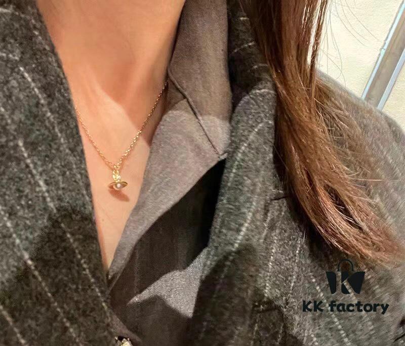 Vivienne Westwood Saturn Mini Pearl Pendant Necklace