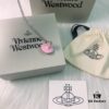 West Queen Light Pink Resin 3D Saturn Necklace and Earrings Set