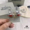 West Queen 3D Red Glass Ball Earrings