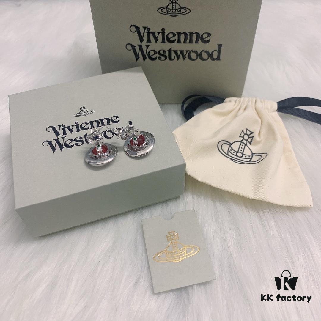 West Queen 3D Red Glass Ball Earrings