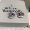 West Queen 3D Red Glass Ball Earrings