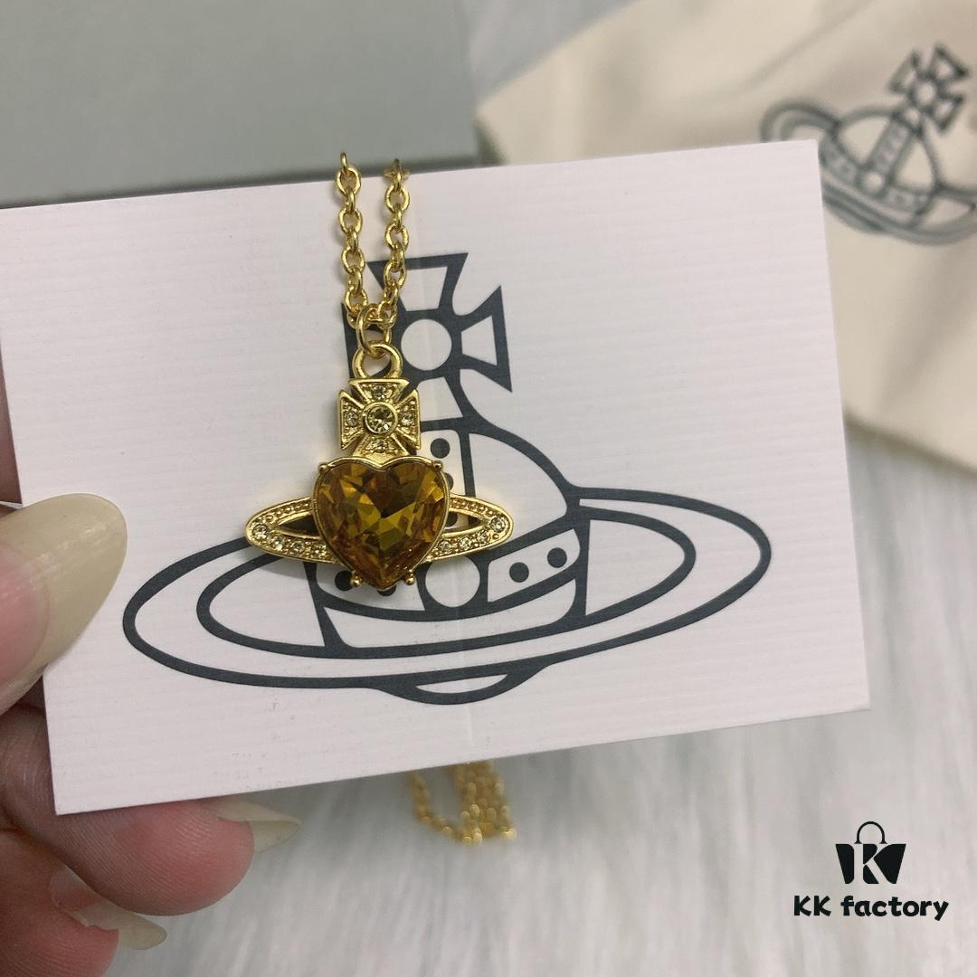 Vivienne Westwood Love Zircon Necklace, Bracelet, and Stud Earrings Set