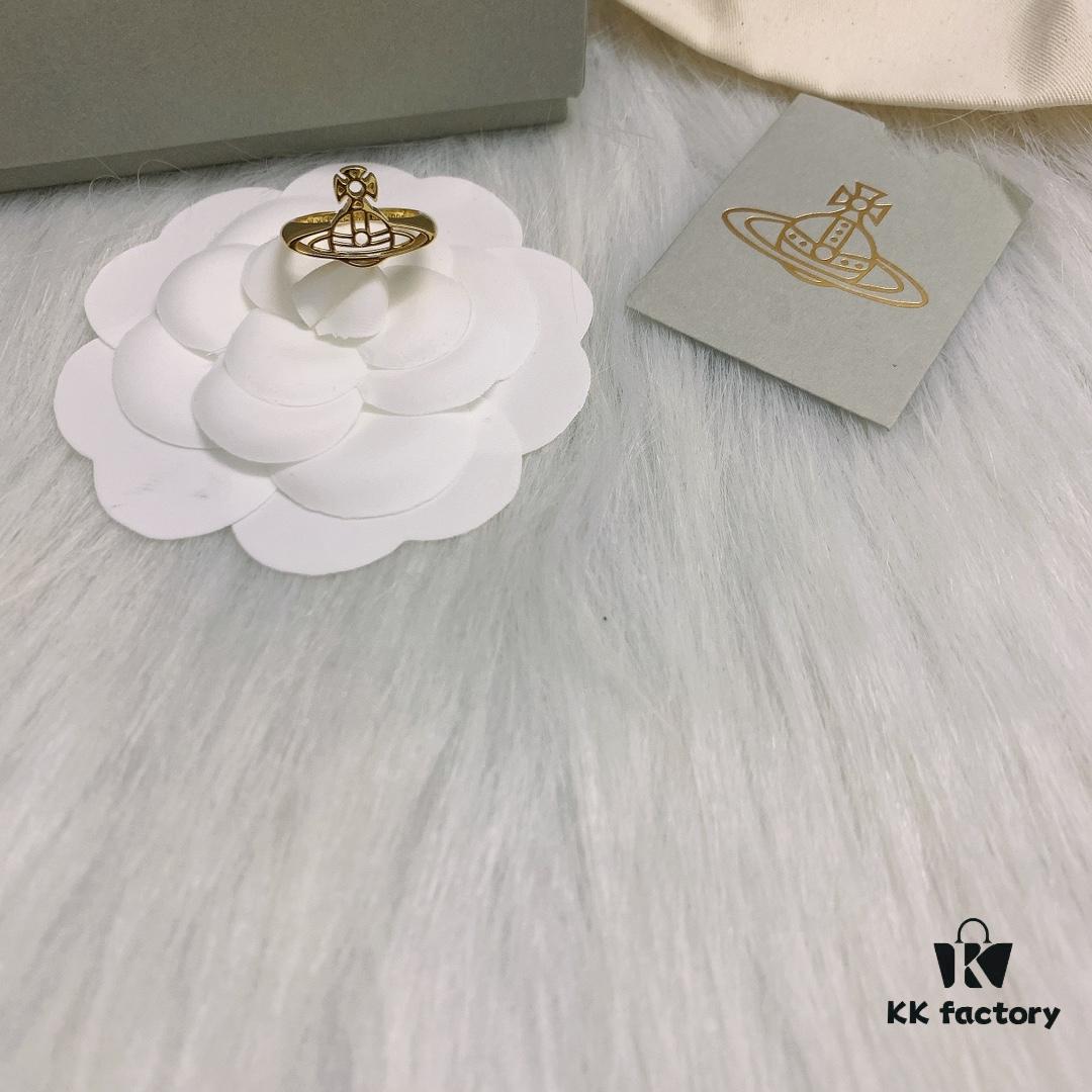 West Queen Loukong Line Saturn Ring, White Gold, Yellow Gold, Black Gold, Three Colors