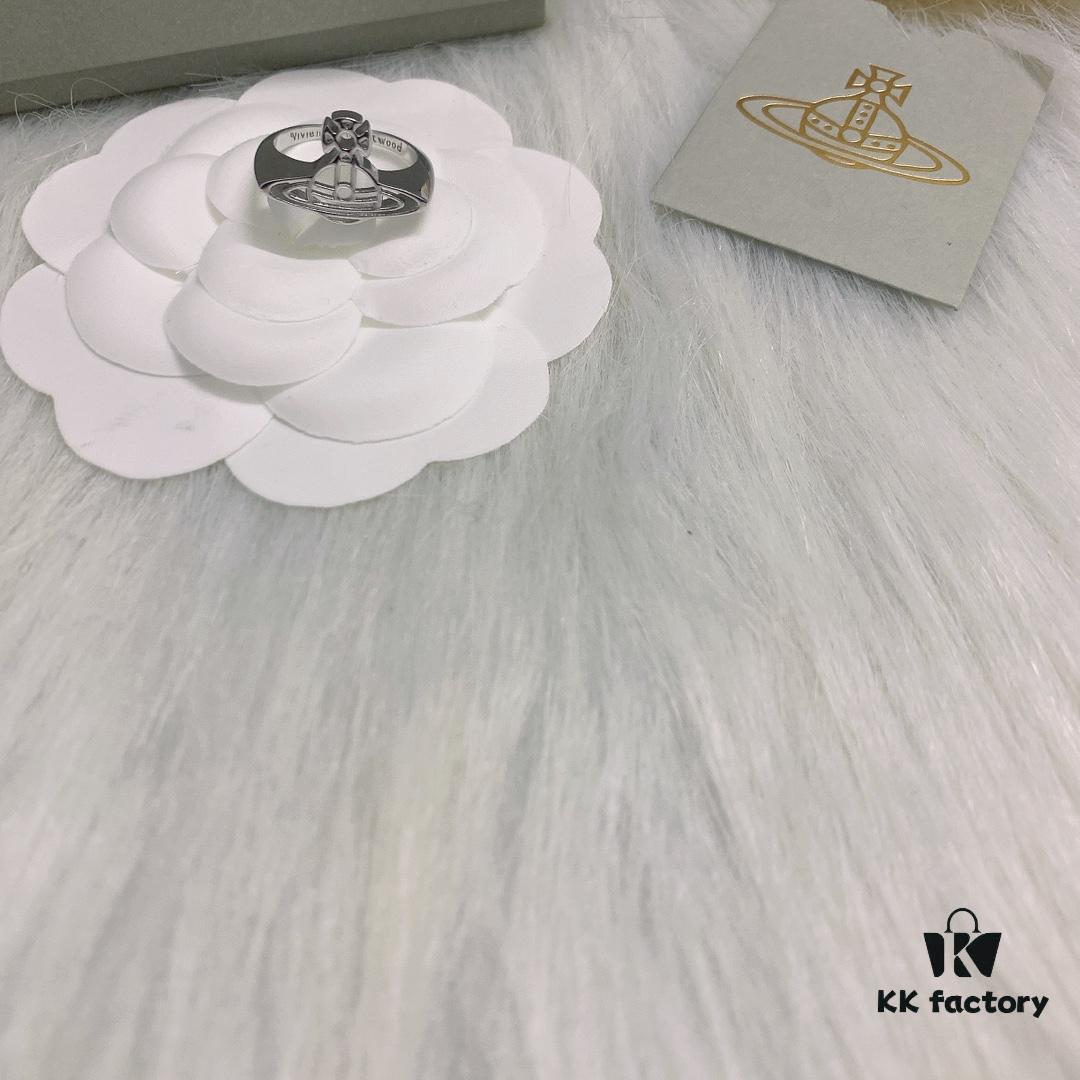 West Queen Loukong Line Saturn Ring, White Gold, Yellow Gold, Black Gold, Three Colors