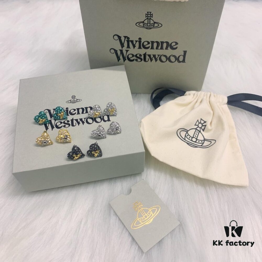 West Queen Bicolor Heart Stud Earrings