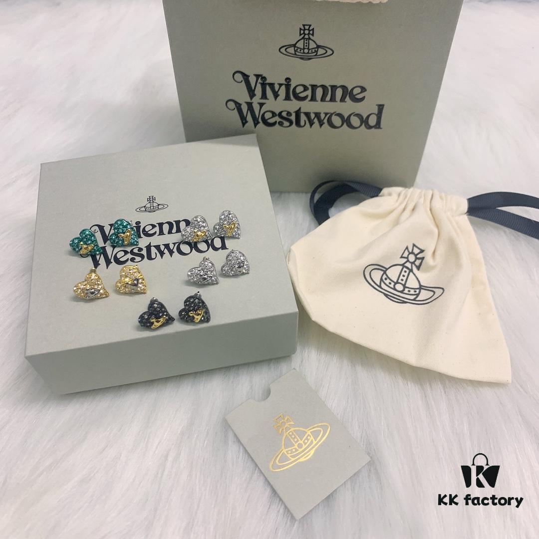 West Queen Bicolor Heart Stud Earrings