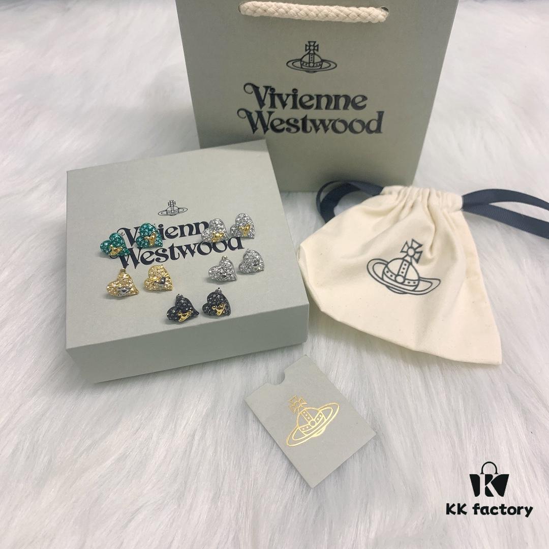 West Queen Bicolor Heart Stud Earrings