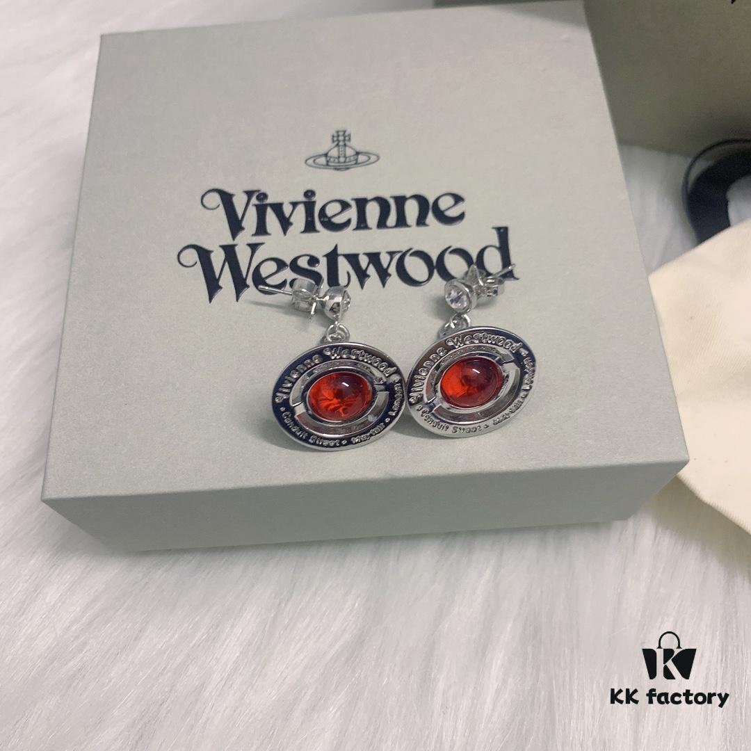 West Queen 3D Red Glass Ball Earrings