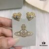 West Queen Bicolor Heart Stud Earrings