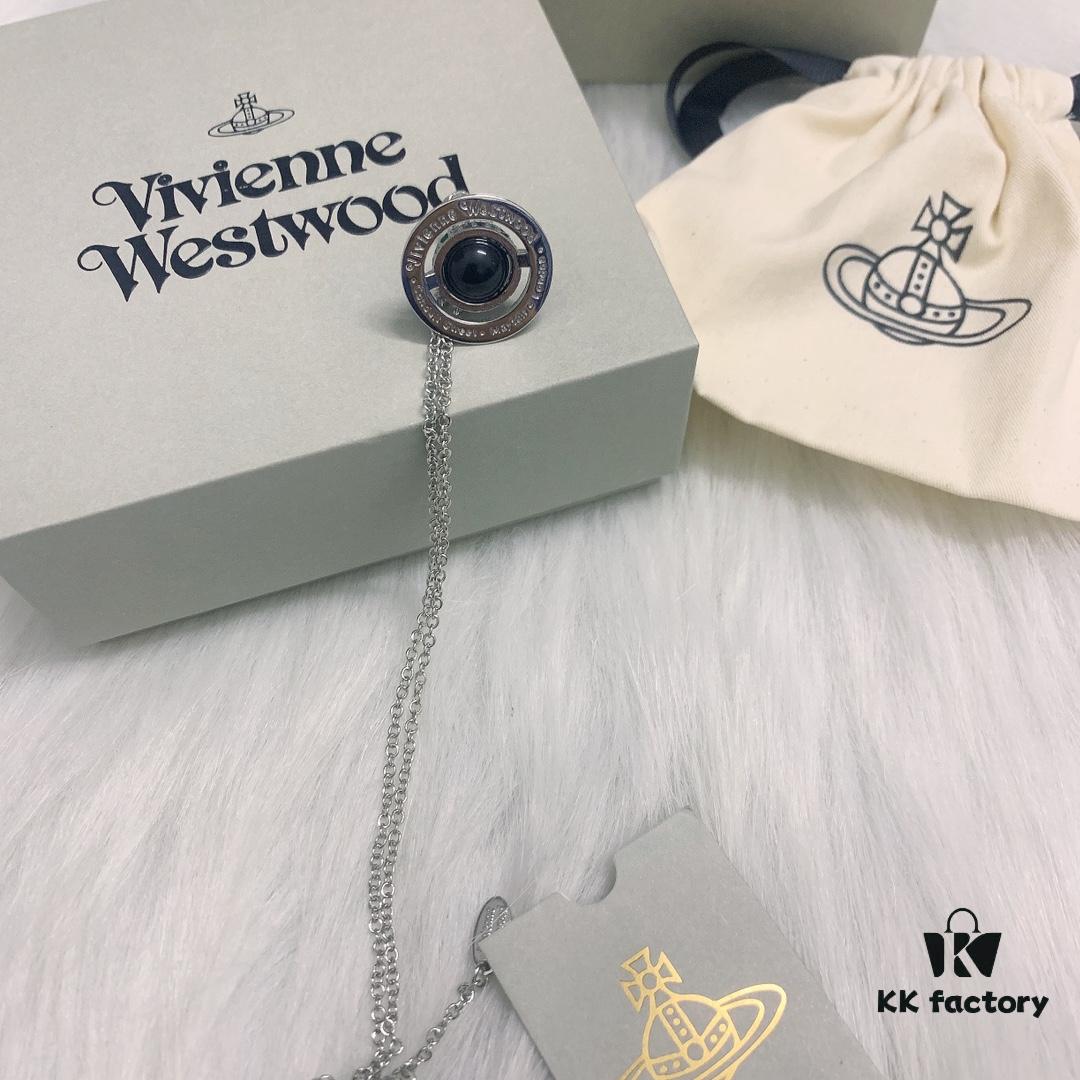 West Queen 3D Black Glass Ball Necklace