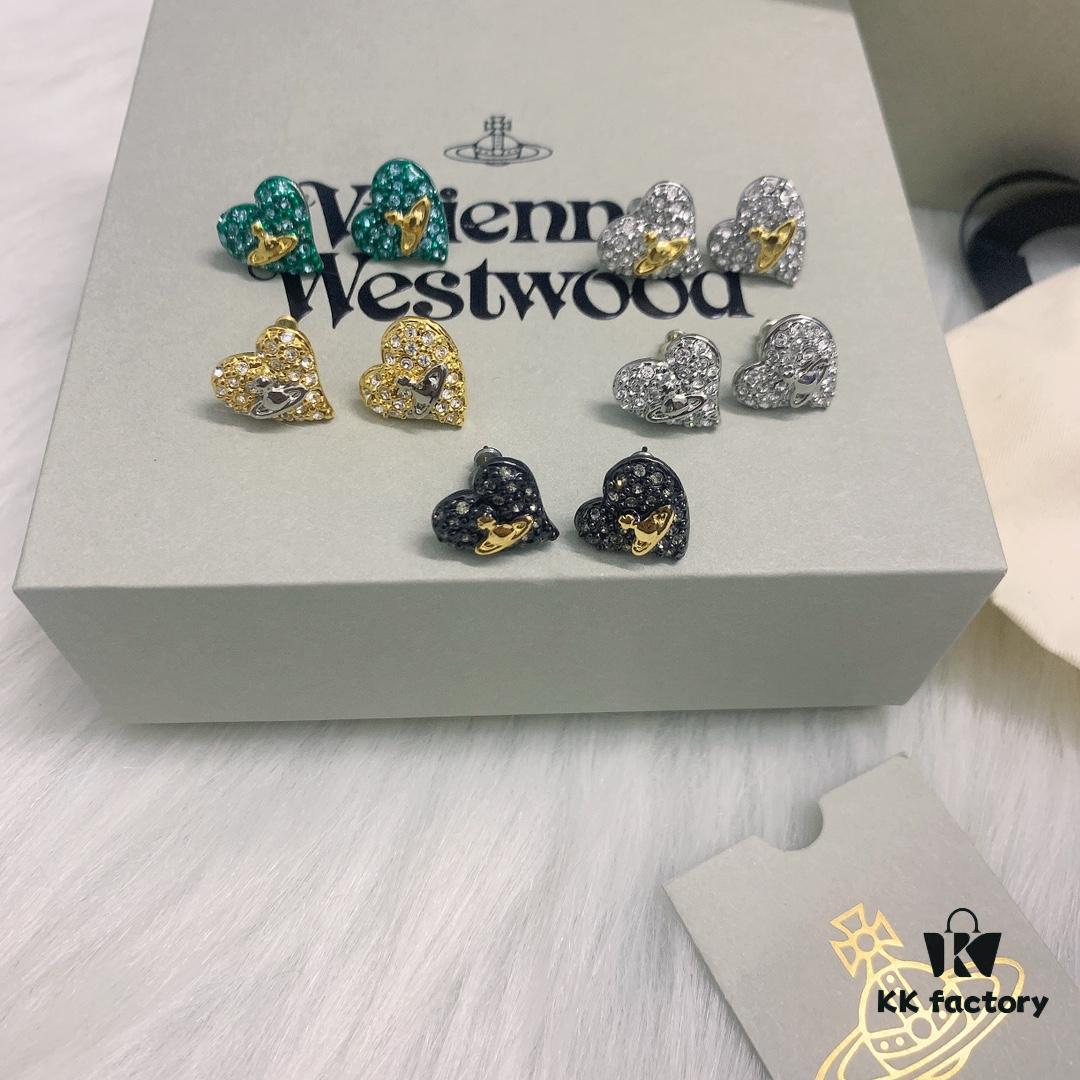 West Queen Bicolor Heart Stud Earrings