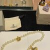Vivienne Westwood Golden Saturn ORB Pearl Necklace