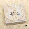 West Queen Full Crystal Saturn Double Layer Pearl Necklace