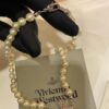 New Arrival Today 🆕 Vivienne Westwood Pink Diamond Saturn Pearl Necklace in Silver