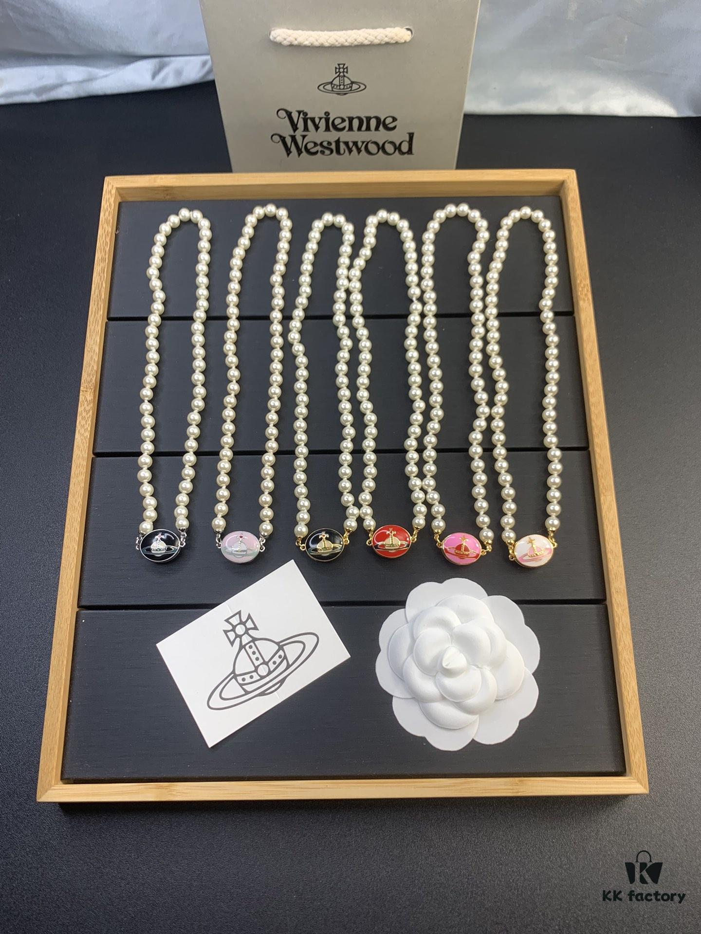 West Queen Magnetic Clasp Resin Pearl Necklace Collection