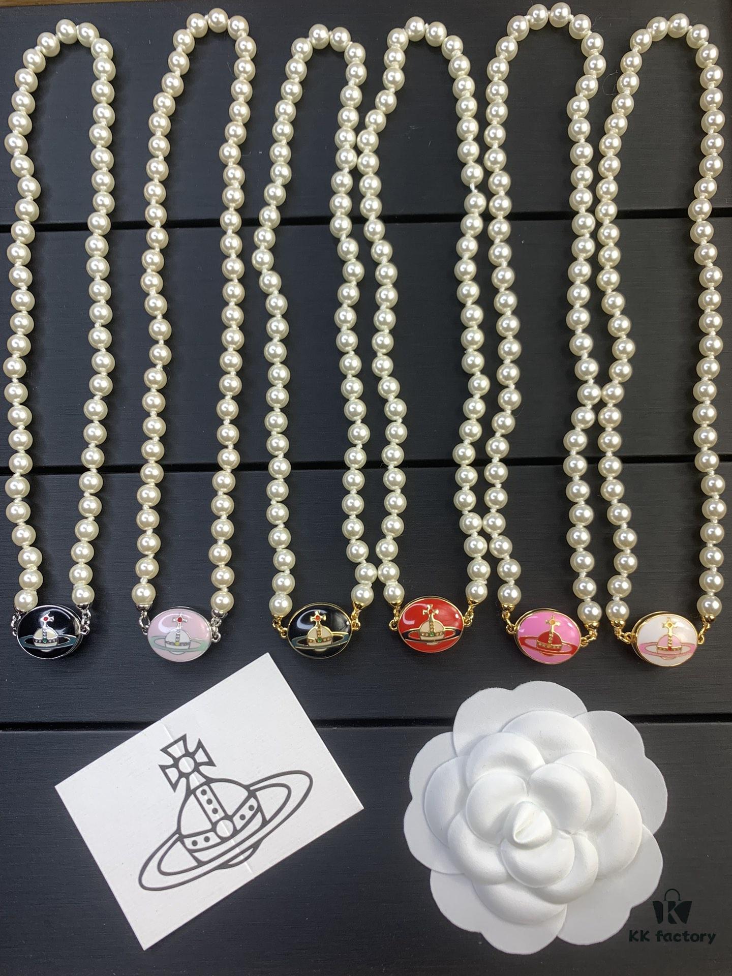 West Queen Magnetic Clasp Resin Pearl Necklace Collection