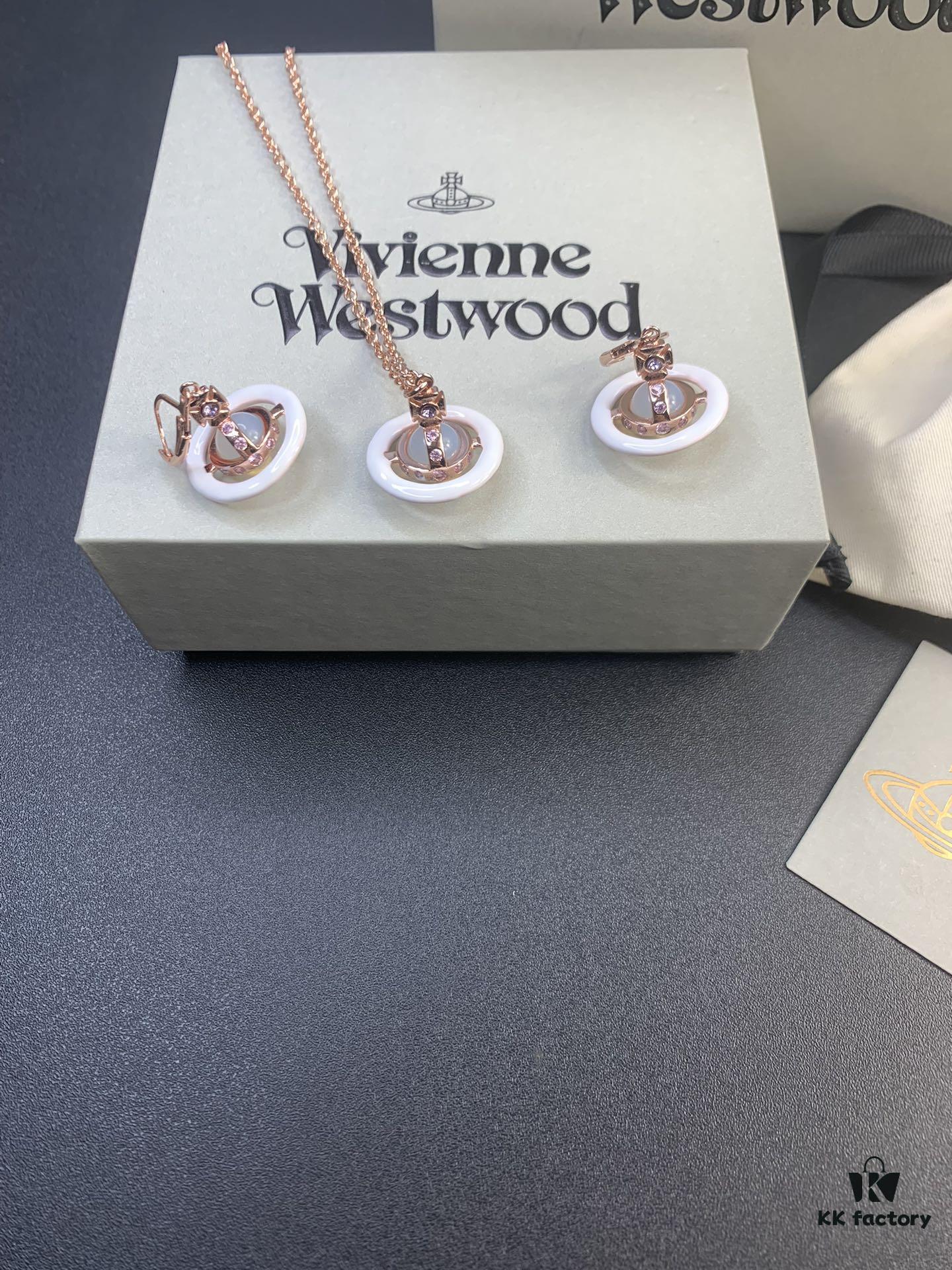 West Queen Pearl Rose Gold Stud Earrings and Necklace Set