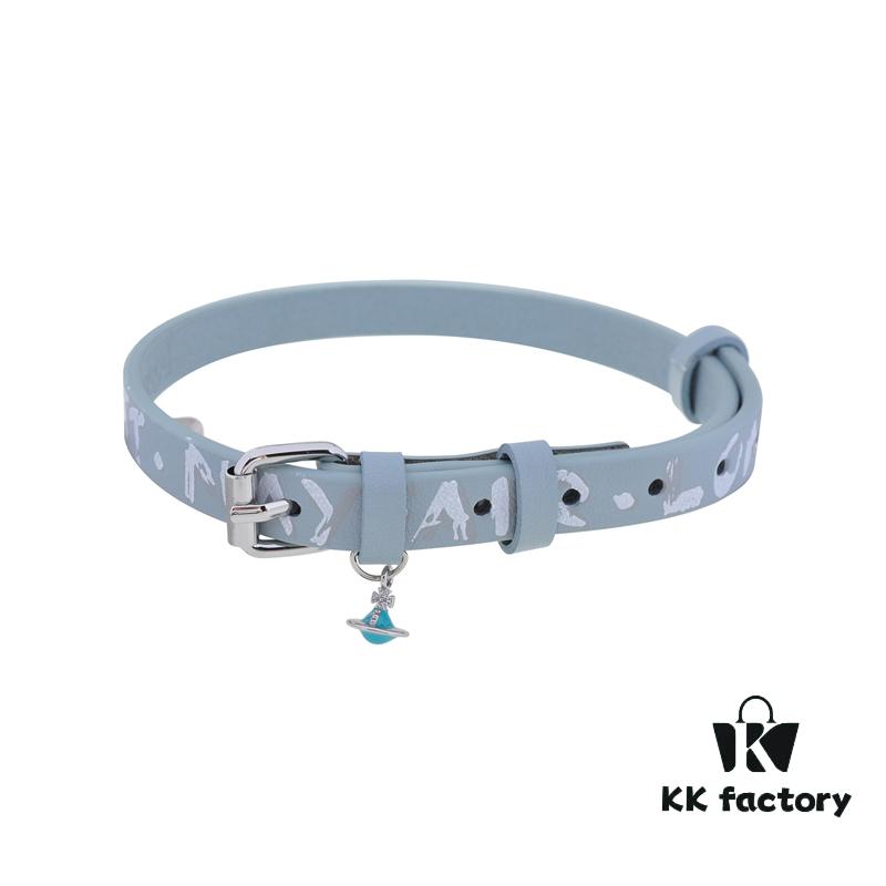 Vivienne Westwood 3D Saturn Letter Leather Cord - Blue