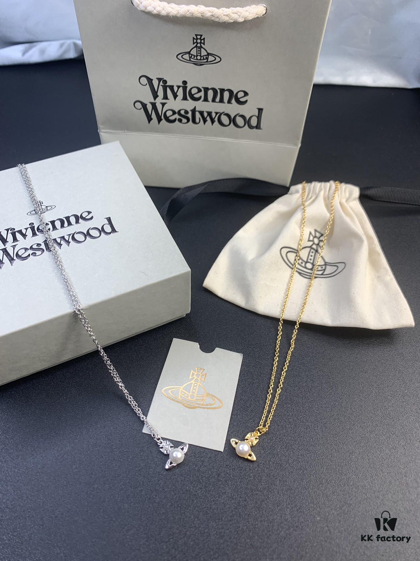 West Queen Pearl Necklace in White Gold and Yellow Gold Two Tones