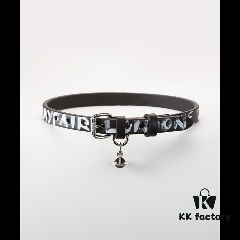 West Queen 3D Saturn Letter Leather Cord