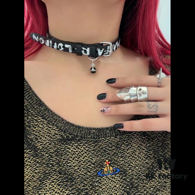 West Queen 3D Saturn Letter Leather Cord