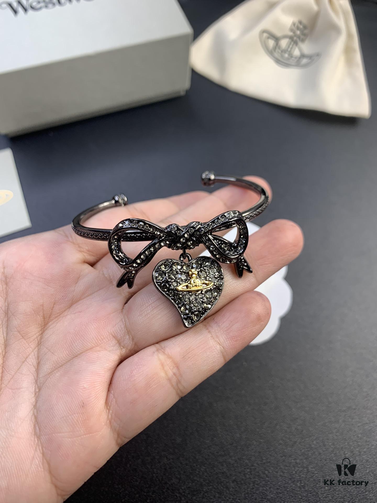 Westminster Titanium Black Bow Heart Bracelet