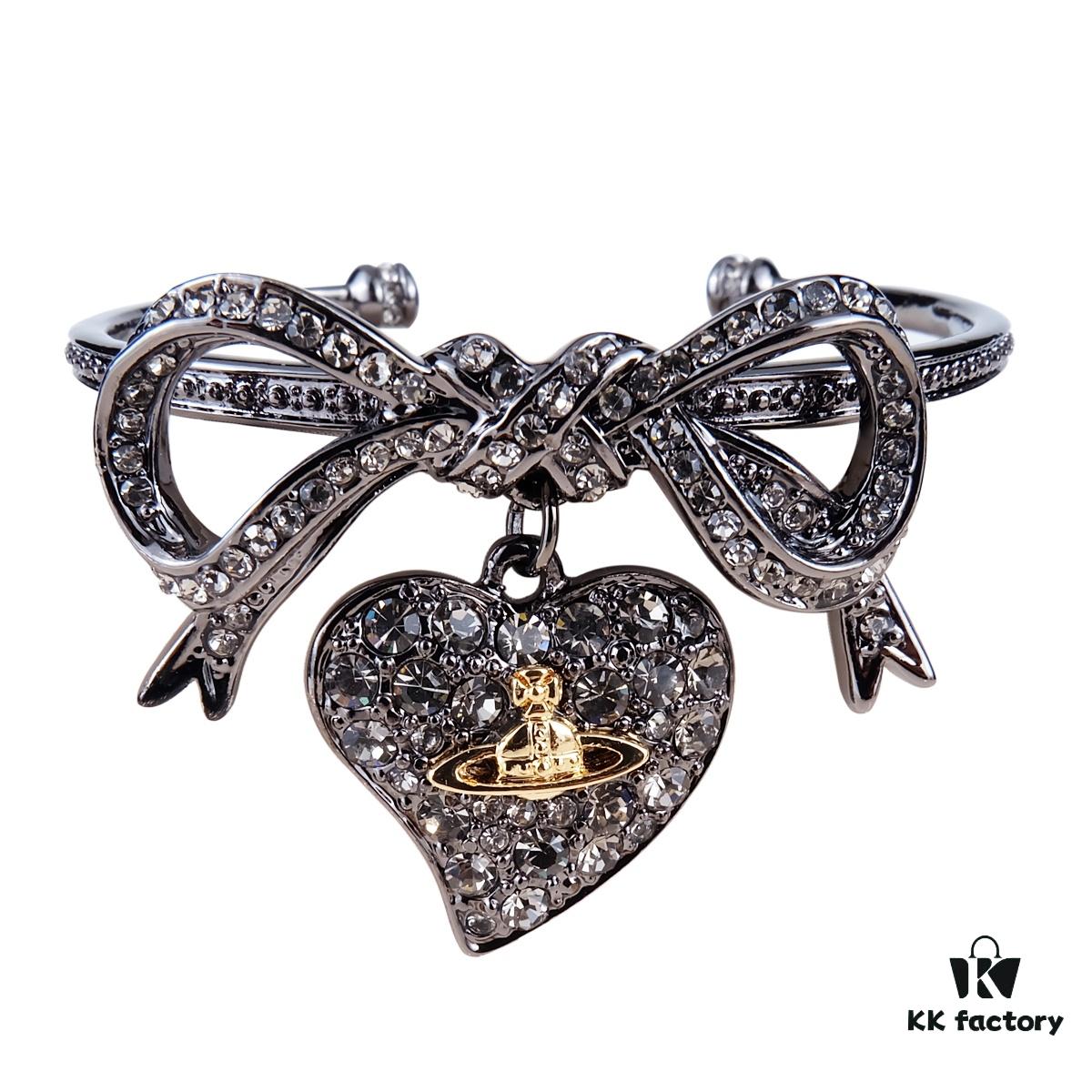 Westminster Titanium Black Bow Heart Bracelet