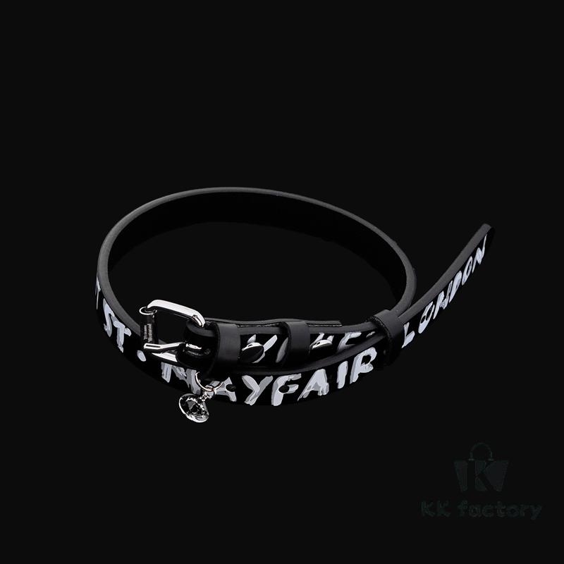 West Queen 3D Saturn Letter Leather Cord