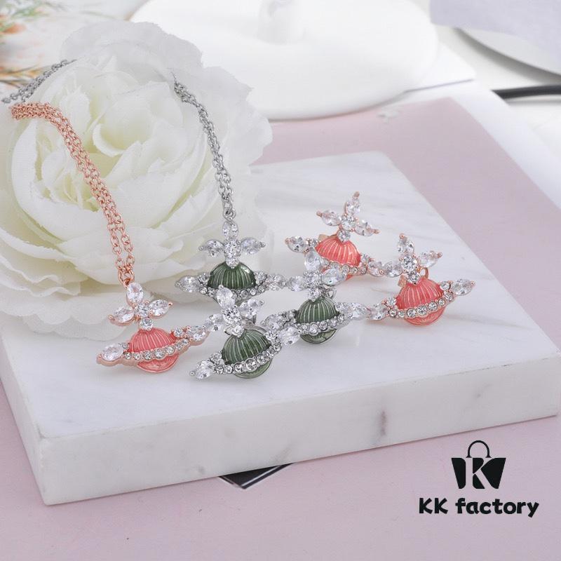 West Queen Satin Paint Vertical Stripe Saturn White Gold Green Rose Gold Pink Set