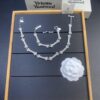 Vivienne Westwood Bone Full Diamond Stud Earrings, Bracelet, and Necklace Set