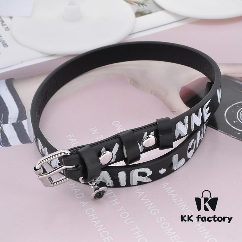 West Queen 3D Saturn Letter Leather Cord