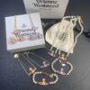 West Grandma Pink Star Necklace Bracelet Earring Set In Stock