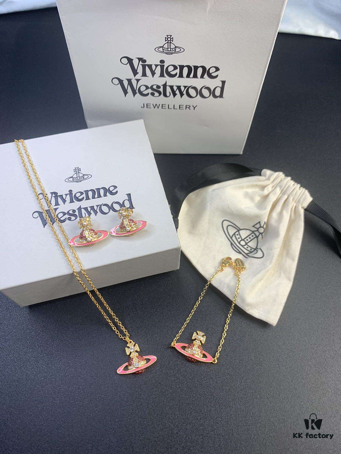 West Grandma Pink Star Necklace Bracelet Earring Set In Stock