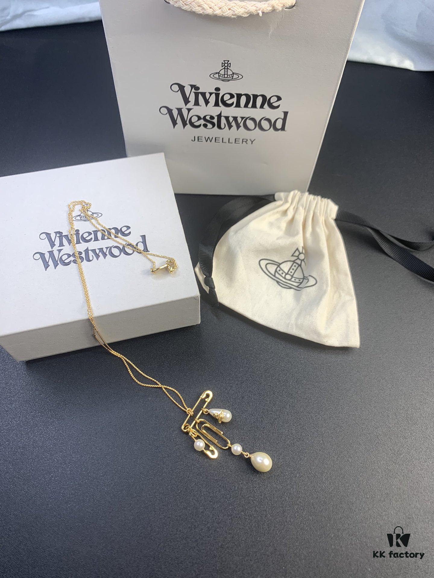 West Queen Brooch Multi-Pearl Tassel Necklace