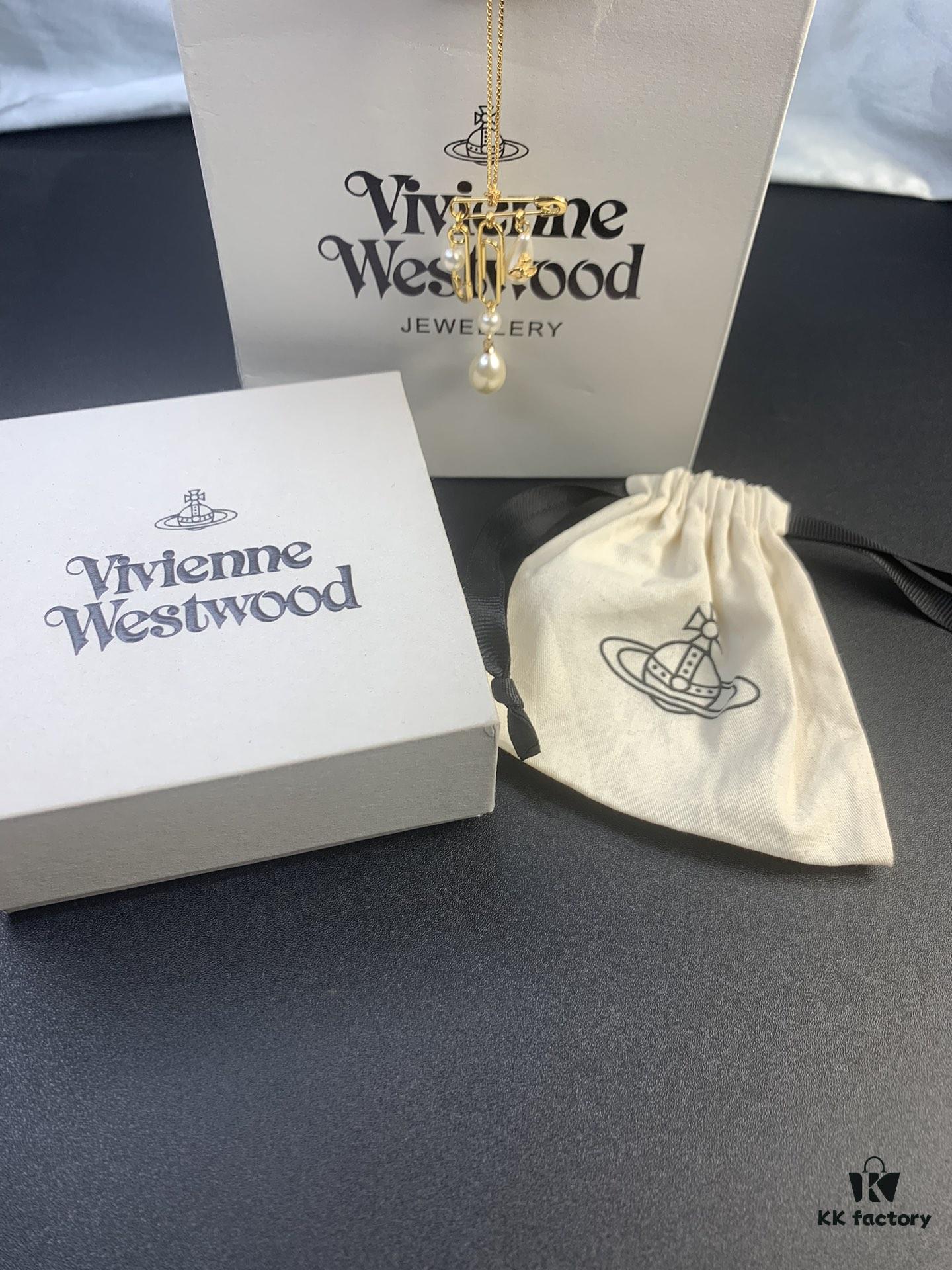 West Queen Brooch Multi-Pearl Tassel Necklace