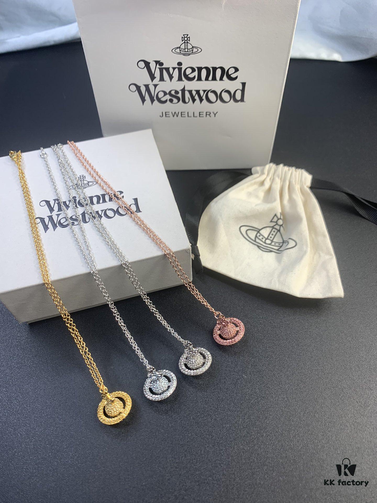 Lady Gaga Full Diamond 3D Saturn Blue Necklace, All Four Colors in Stock