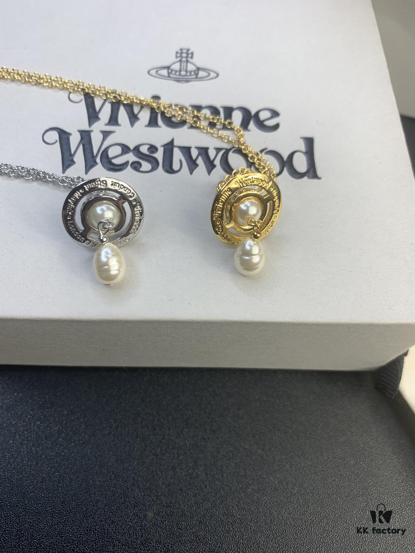 West Queen Baroque 3D Pearl Necklace, White Gold and Yellow Gold Color