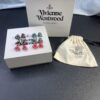 New Arrival: Vivienne Westwood Love Heart Enamel Stud Earrings, Red, Blue, Black, Plated in 18K Real Gold, Available in White Gold and Rose Gold