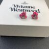 New Arrival: Vivienne Westwood Love Heart Enamel Stud Earrings, Red, Blue, Black, Plated in 18K Real Gold, Available in White Gold and Rose Gold