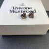 New Arrival: Vivienne Westwood Love Heart Enamel Stud Earrings, Red, Blue, Black, Plated in 18K Real Gold, Available in White Gold and Rose Gold