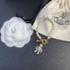 New Arrival: Vivienne Westwood Teddy Bear Pearl Necklace and Bracelet, 360-Degree Rotating Design, Freely Adjustable