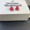 New Arrival: Vivienne Westwood Love Heart Enamel Stud Earrings, Red, Blue, Black, Plated in 18K Real Gold, Available in White Gold and Rose Gold
