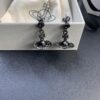 Vivienne Westwood Gradient Black 3D Saturn Necklace and Earrings Set