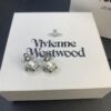 West Queen Cat Boat Pearl Stud Earrings in White Gold and Yellow Gold Two Colors