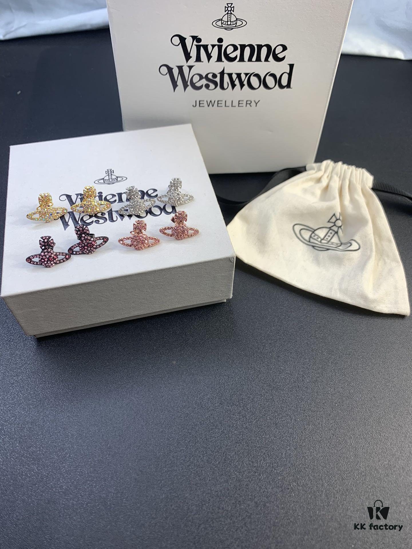 Vivienne Westwood Irregular Round Diamond Stud Earrings