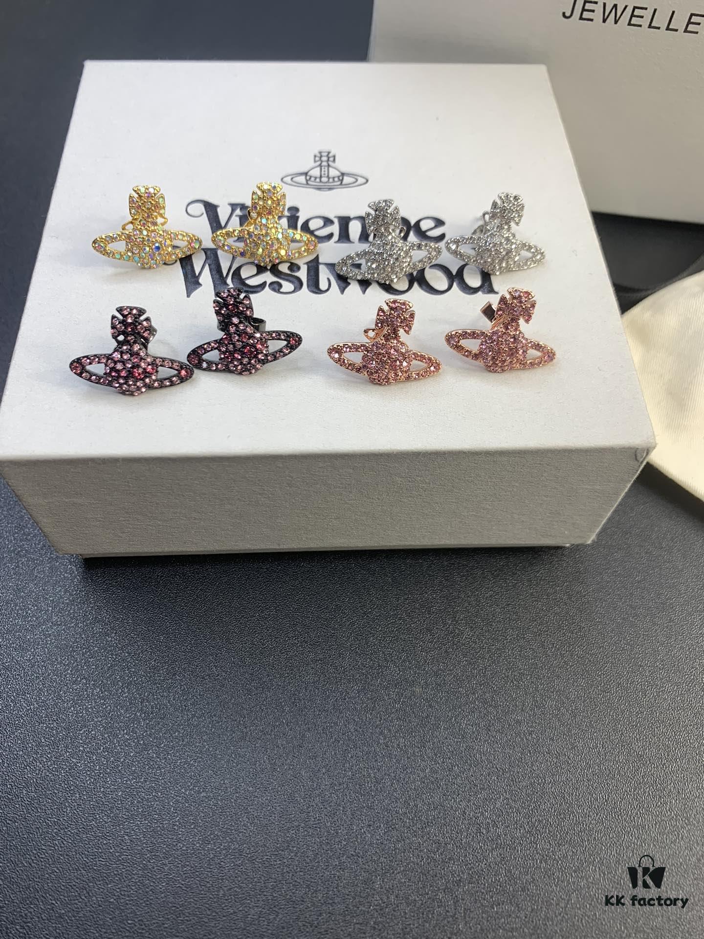 Vivienne Westwood Irregular Round Diamond Stud Earrings