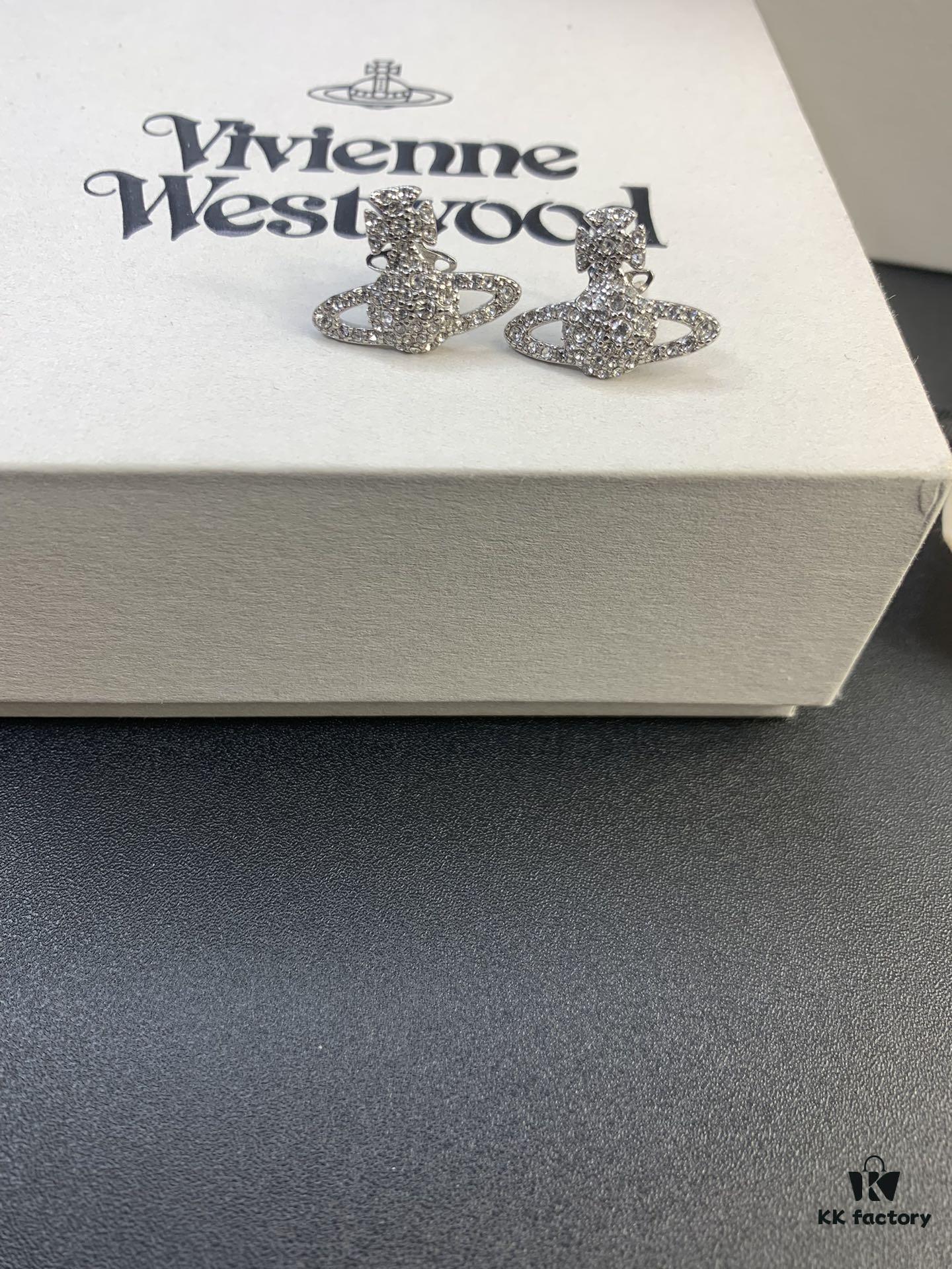 Vivienne Westwood Irregular Round Diamond Stud Earrings