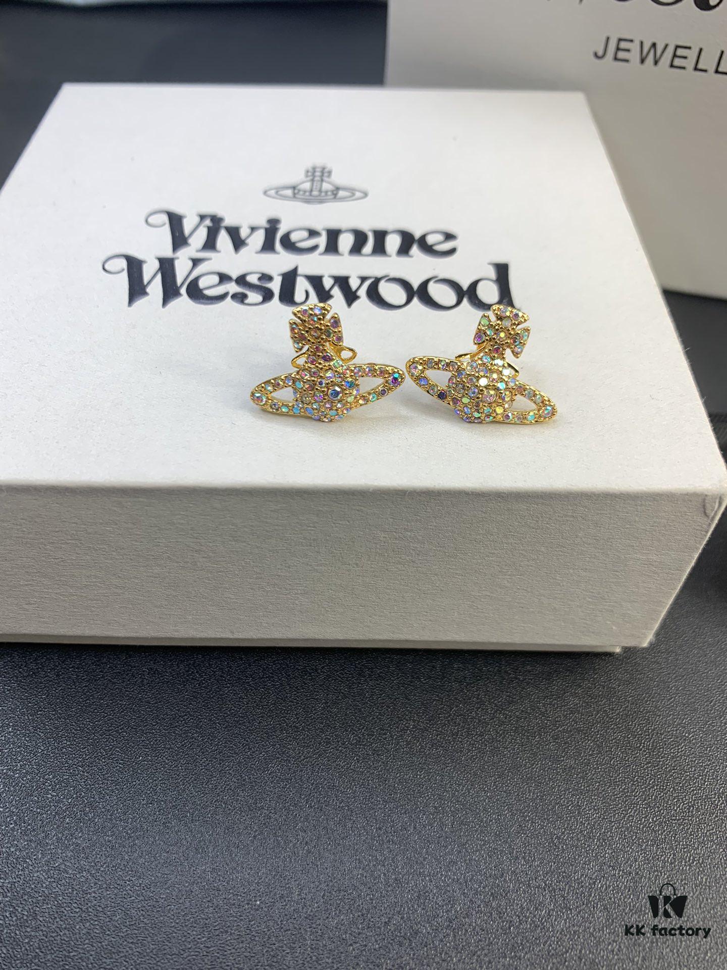 Vivienne Westwood Irregular Round Diamond Stud Earrings
