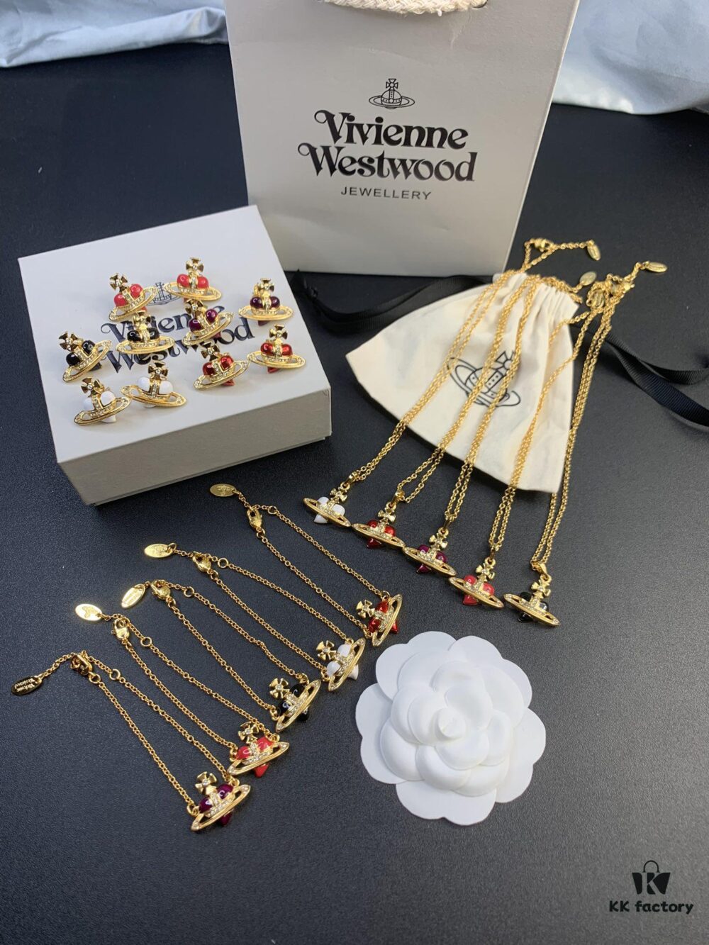 West Queen Golden Resin Heart Necklace, Bracelet, and Earring Set, Available in Multiple Colors